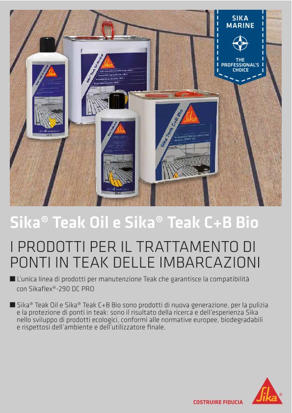 Sika® Teak: prodotti per il trattamento di ponti in teak delle imbarcazioni